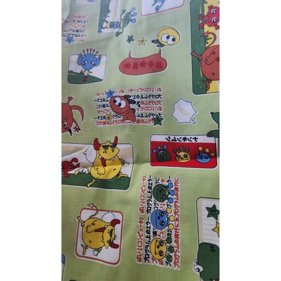 Material Green Cotton Happy Monsters Cartoon blocks 8 yards of 45" Cotton Fabr - Picture 14 of 16